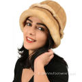 Cappelli di lana di pecora calorosamente in pelle genuina per donne